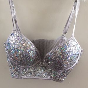 H&M sequin bra top 34A